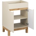 Koupelnová skříňka Bali Casad Pati s deskou a umyvadlem 60 cm kašmírová/dub wotan