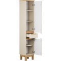 Koupelnová sestava Bali Casad Pati s deskou, umyvadlem, skříňkami a zrcadlem 60 cm kašmírová/dub wotan