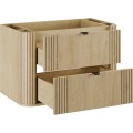 Závěsná skříňka Ovalia Cloud s deskou a umyvadlem 80 cm dub Cremona