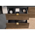 Závěsná skříňka Talia Casella s deskou a umyvadlem 60 cm černý mat/dub casella