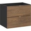 Závěsná skříňka Talia Casella s deskou a umyvadlem 60 cm černý mat/dub casella