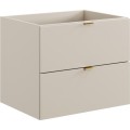 Závěsná skříňka pod umyvadlo Dalia Cashmere Nordic s deskou a regálem 80 cm kašmírová/dub cremona