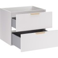 Závěsná skříňka pod umyvadlo Aster Nordic s deskou a regálem 80 cm bílá/dub cremona