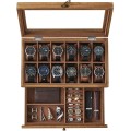 Úložný box na hodinky Vrangle 34 cm hnědý