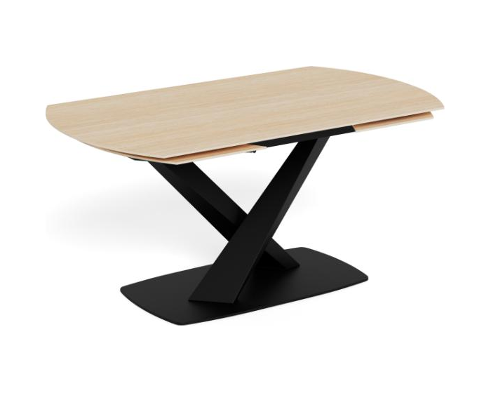 Rozkládací jídelní stůl Morella 160/240 cm béžový/černý