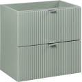Závěsná skříňka Line Reed Green Beyond s deskou a umyvadlem 80 cm zelená/dub casella