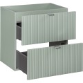 Závěsná skříňka Line Reed Green Beyond s deskou a umyvadlem 80 cm zelená/dub casella