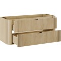 Koupelnová sestava Ovalia Pure se zápustným umyvadlem a skříňkami 120 cm dub cremona