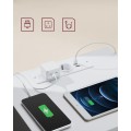 Sada 2 ks nočních stolků Vasagle Girgo se zásuvkou a USB porty bílá