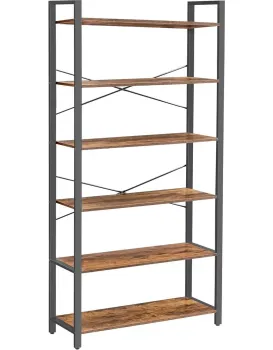 Policový regál Vasagle Luna 80 cm hnědý/černý