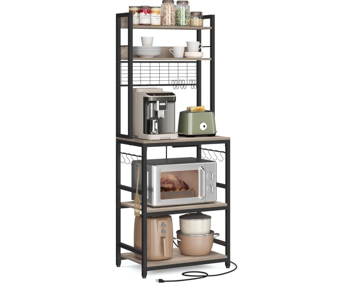Kuchyňský regál Vasagle Muse 60 cm šedo-béžový/černý
