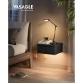 Závěsný noční stolek Vasagle Drawer s LED osvětlením černý