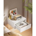 Sada 2 ks závěsných nočních stolků Vasagle Drawer s LED osvětlením bílá