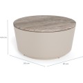Konferenční stolek Cangas 80 cm béžový mat/hnědý mramor lesk