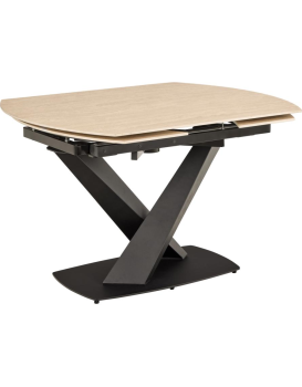 Rozkládací jídelní stůl Morella 120/180 cm béžový/černý