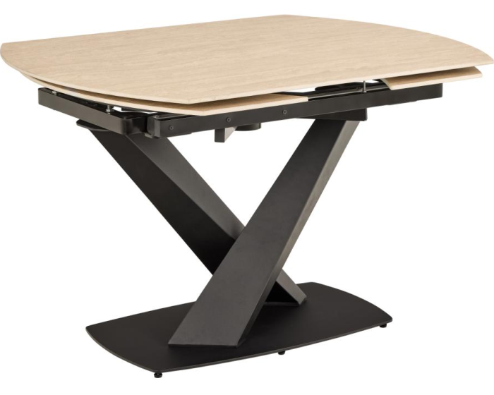 Rozkládací jídelní stůl Morella 120/180 cm béžový/černý