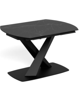 Rozkládací jídelní stůl Morella 120/180 cm černý mramor/černý