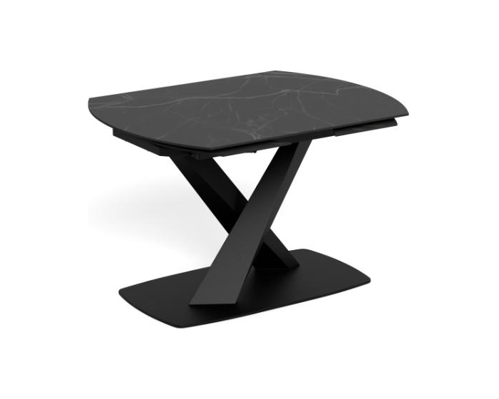 Rozkládací jídelní stůl Morella 120/180 cm černý mramor/černý