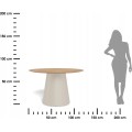 Kulatý jídelní stůl Soli 120 cm dub přírodní/kašmírový
