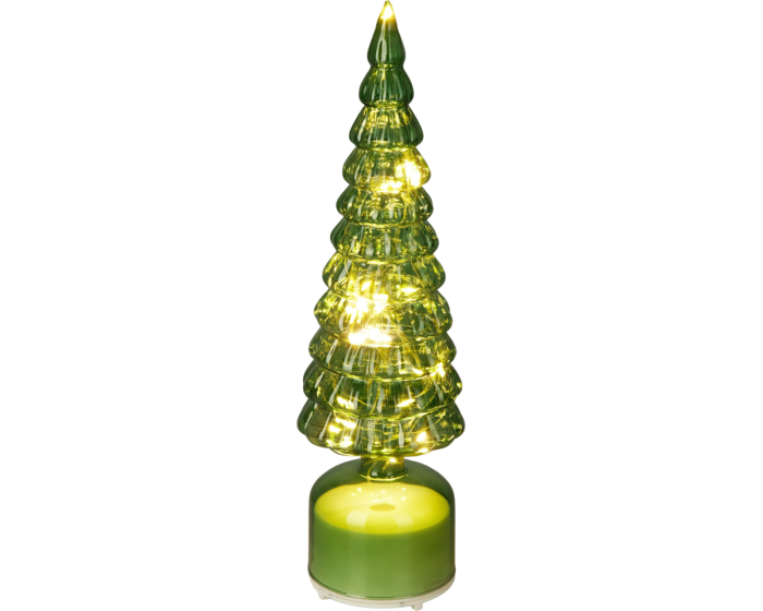 Vánoční LED světelná dekorace s časovačem Arin 36 cm zelená