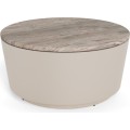 Konferenční stolek Cangas 80 cm béžový mat/hnědý mramor lesk