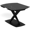 Rozkládací jídelní stůl Morella 120/180 cm černý mramor/černý