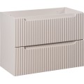 Závěsná skříňka pod umyvadlo Nova Cashmere s deskou 100 cm kašmírová/dub evoke
