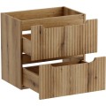 Závěsná skříňka pod umyvadlo Nova s deskou 80 cm dub coast evoke/černá