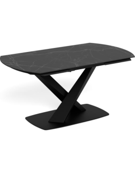 Rozkládací jídelní stůl Morella 160/240 cm černý mramor/černý