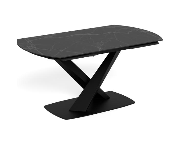 Rozkládací jídelní stůl Morella 160/240 cm černý mramor/černý