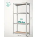 Sada regálů Regmet 2 ks 160 cm hnědá/stříbrná