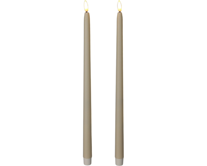 Sada 2 ks LED vysokých svíček s časovačem Aliya 38 cm béžová