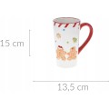 Keramický hrnek Lissa 15 cm bílý/červený