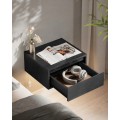 Závěsný noční stolek Vasagle Drawer s LED osvětlením černý