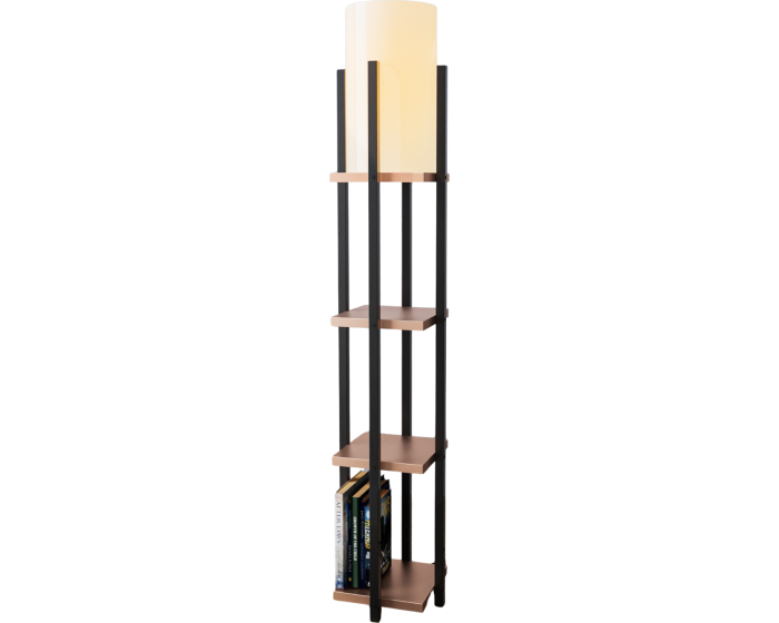 Stojací lampa Nora V černá/měděná