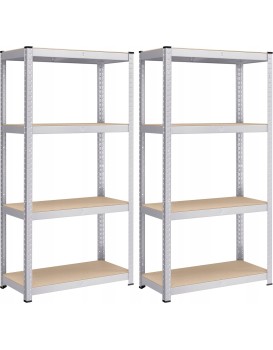 Sada regálů Regmet 2 ks 160 cm hnědá/stříbrná