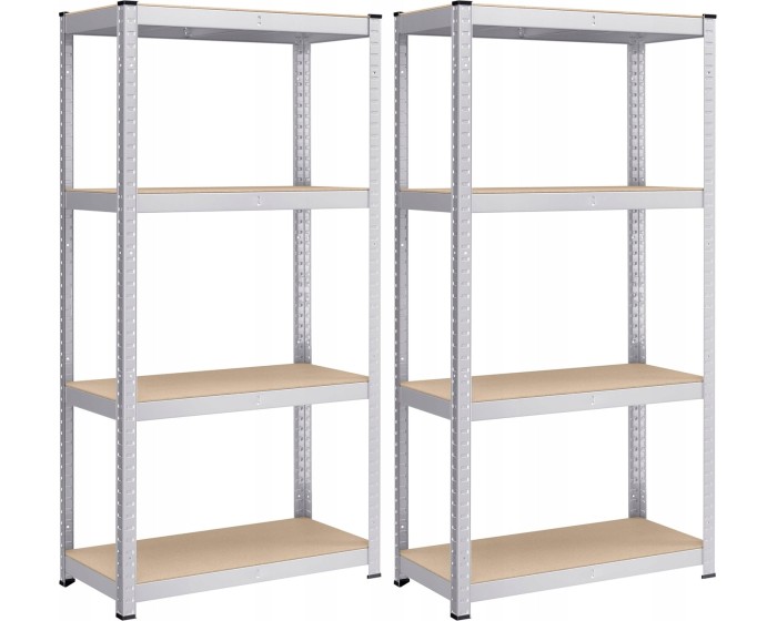 Sada regálů Regmet 2 ks 160 cm hnědá/stříbrná