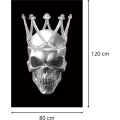 Obraz Skull 80x120 černý/stříbrný