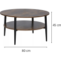 Konferenční stolek Ella 80 cm vintage/černý