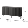 Komoda Vera 150 cm černá