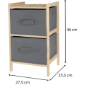 Koupelnový regál Lotus 46 cm bambus/šedý
