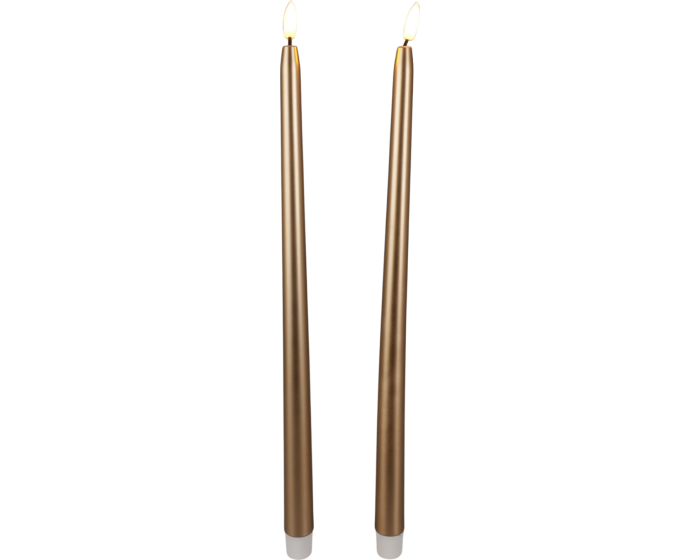 Sada 2 ks LED vysokých svíček s časovačem Aliya 27 cm zlatá