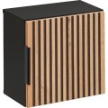 Koupelnová sestava Casad s deskou, umyvadly, zrcadly a skříňkami 120 cm černá/dub wotan