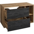 Závěsná skříňka Hampton Concrete Magic s deskou a umyvadlem 100 cm tmavý beton/dub hunton