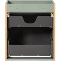 Závěsná skříňka Line Reed Green Pati II s deskou a umyvadlem zelená/dub evoke