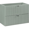 Závěsná skříňka pod umyvadlo Line Reed Green s deskou 120 cm zelená/dub casella