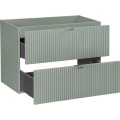 Závěsná skříňka pod umyvadlo Line Reed Green s deskou 120 cm zelená/dub casella