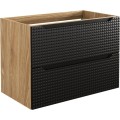 Koupelnová sestava Luxor Black s deskou, umyvadly a skříňkami 160 cm černá/dub olejovaný