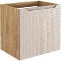 Závěsná skříňka Luxor Beige Sky II se zápustným umyvadlem 60 cm béžová/dub olejovaný