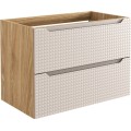 Závěsná skříňka Luxor Beige Sky I se zápustným umyvadlem 60 cm béžová/dub olejovaný